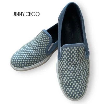 Scarpe sneakers slip-on Jimmy Choo scamosciate con borchie a stella taglia 41... - Immagine 1 di 4