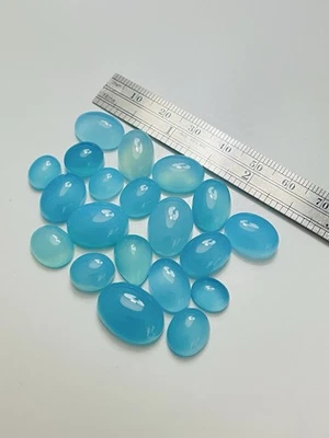Cabujones Calcedonia Azul, 20 Piezas - Formas Surtidas, Tamaños, 131,05 cts Foto 1 de 3