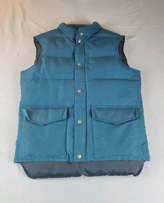 Chaleco acolchado de plumón de ganso Woolrich vintage para hombre pequeño S verde EE. UU. Foto 1 de 4
