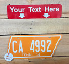 Vintage style,  Tennessee, replica, custom,  Tennessee shaped tag, VOLS, TN 
