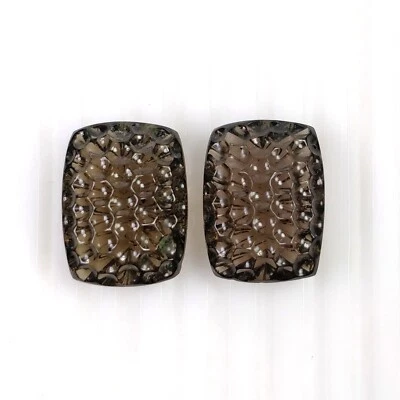 Cojín tallado a mano de piedras preciosas de cuarzo ahumado natural sin tratar 33,80 quilates 20*14,5 mm Foto 1 de 4