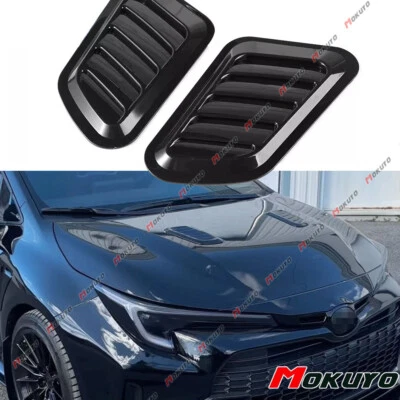 JDM Glossy Black Front Hood Air Vent Cover Decor Trim For Toyota Corolla Camry - Image 1 of 4