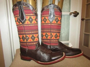 Ferrini Colorful Square Toe South Western Cowgirl Boots Women’s Sz 9.5 B - Picture 1 of 11