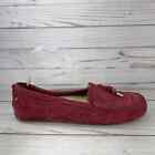 UGG Moccasin Slip On Womens Size 8 Pink Magenta Suede Flat Shearling Lined