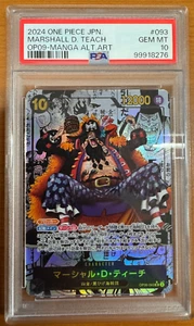 Japanese PSA 10 Teach OP09-093 SR Manga Alt Emperors in the New World ONE PIECE - Picture 1 of 10