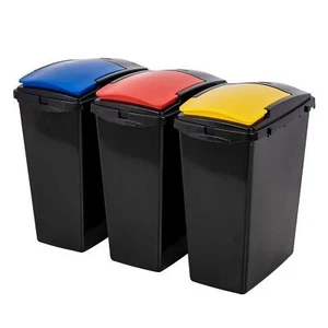 Addis - 40L Set of 3 Recycling Bins - Red/Blue/Yellow Lids - Picture 1 of 1