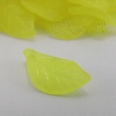 Colgantes de hojas acrílicas amarillas esmeriladas de 18 mm C9589 -50, 100 o 200 piezas Foto 1 de 4