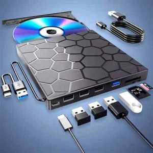 USB 3.0 Type C Externes Hochgeschwindigkeits-CD/DVD- Laufwerk Brenner Player PC - Photo 1/6