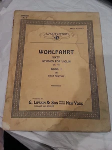 Lipskin Edition Wohlfahrt Sixty Studies for Violin Book 1 In First Position - Picture 1 of 6