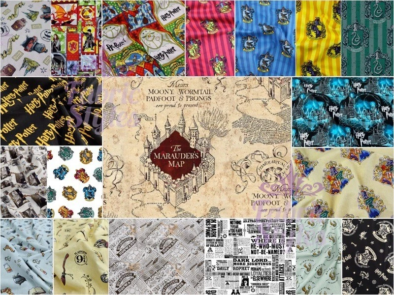 FS635 Harry Potter Collection Hogwarts House Crafting Cotton fabric 110cm Wide