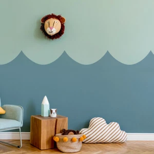 CHOPPY WAVES Wall Border Stencil, Paint Perfect Wave Nursery Kids Room Wall - Picture 1 of 7