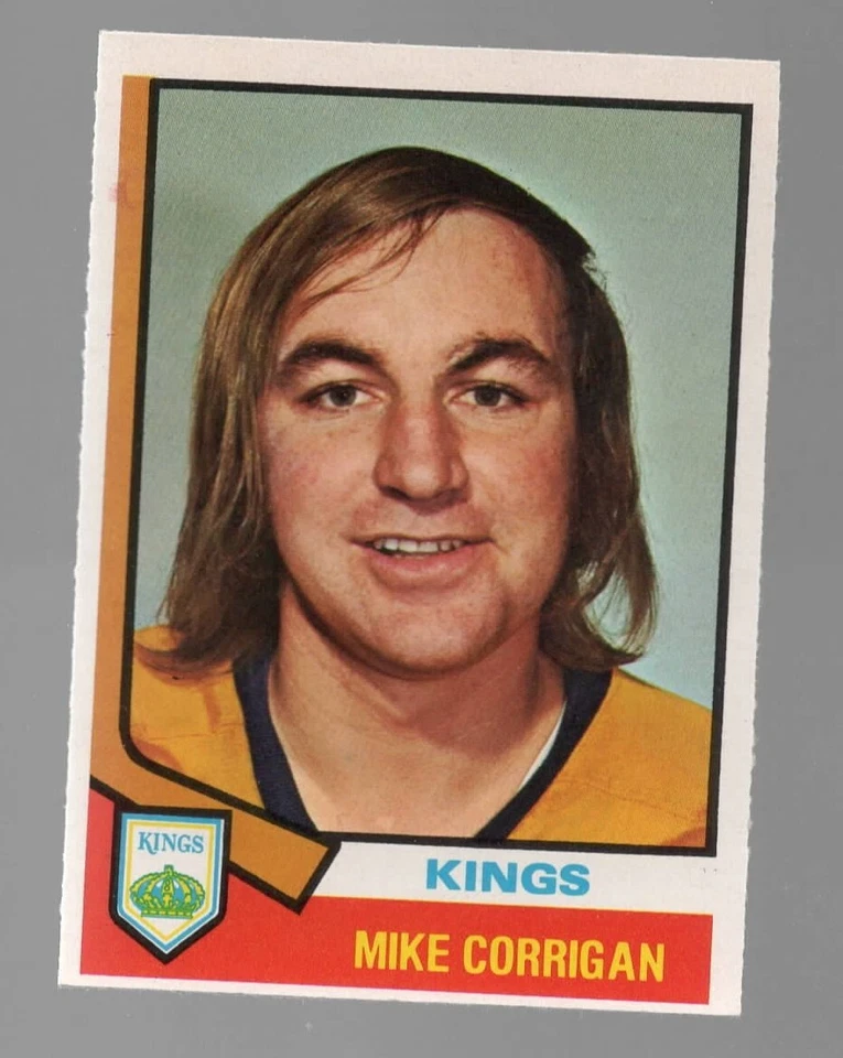 1974-75 OPC MIKE CORRIGAN #37 SET BREAK SEE SCAN EX-MT - Image 1 of 1