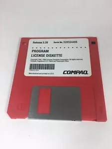 Disquete de licencia del programa Compaq versión 3.20 - Imagen 1 de 3
