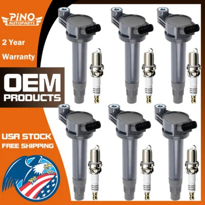 6*Ignition Coil+Plug for Toyota Highlander Solara Lexus RX330 ES330 RX400h UF506 - Image 1 of 4