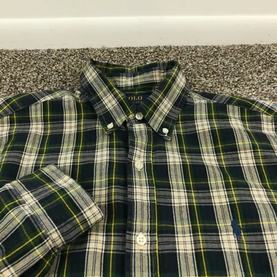 Camisa Polo Ralph Lauren Franela Reloj Negro Cuadros L/S Abotonada Para Hombres Mediana Foto 1 de 4