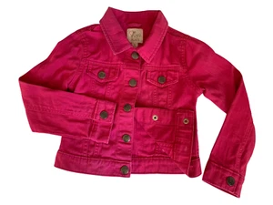 Girls Jacket "Est 89" Color Hot Pink Denim Size S/P (for 5-6 years old girl) - Picture 1 of 9
