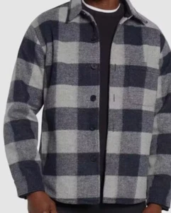 Banana Republic Men's Heritage Heavy Shirt Jacket Blue LARGE Hand Pockets - Picture 1 of 9