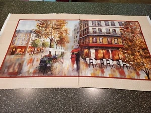 Paris Cafe Artworks Panel 23x42 Galaxy of Graphics QT Street Scene - Picture 1 of 5