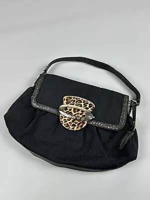 Vintage Guess Y2K Monogram Leopard Print Shoulder Hobo Bag - Image 1 of 4