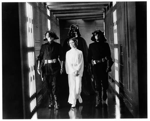 1977 Star Wars A New Hope 8x10 Still Press Leia & Vader on Death Star - Bild 1 von 2