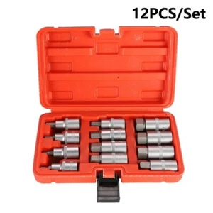 12Pcs 1/2 Inch Drive Impact Hex Bit Socket Set H5-H22 Hexagon Wrench Sockets Set - Picture 1 of 9