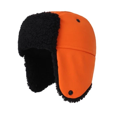 Winter Hat with Ear Flaps Fur Aviator Mask Warm Ski Caps for Men Hunting Cycling - Image 1 of 4
