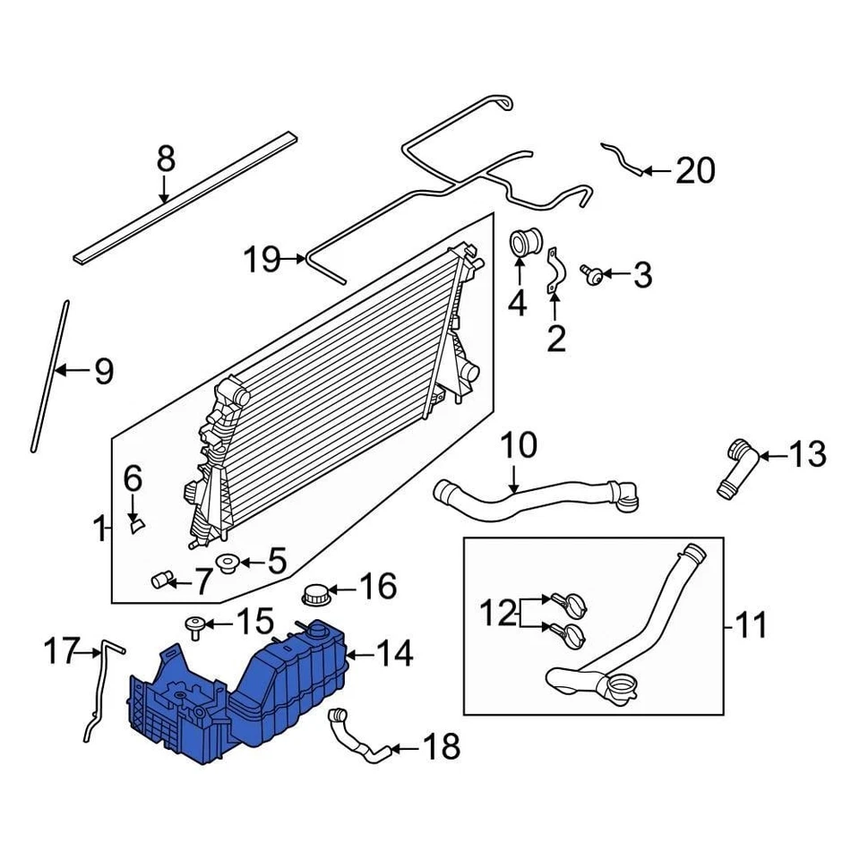 For Ford F-350 Super Duty 2020-2024 Ford LC3Z9600H Engine Coolant Reservoir Foto 1 de 4