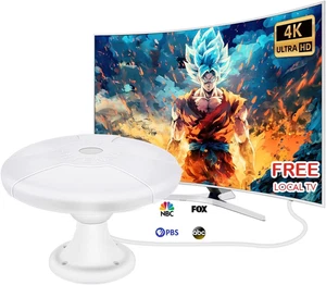Ultra Long Range RV TV Antenna Outdoor HDTV with Signal Booster 16Ft White New - Picture 1 of 9