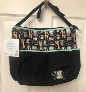 Baby Boom Travel Animal Diaper Bag Black & Teal New - Picture 1 of 6