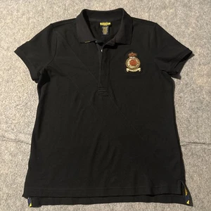 Vintage Ralph Lauren Rugby Polo Shirt Mens S Womens M Black Short Sleeve - Picture 1 of 7