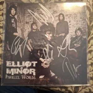 ELLIOT MINOR "PARALLEL WORLDS" POSTER SLEEVE  BLUE 45 RPM VINYL SIGNED 2008 NM - Picture 1 of 6