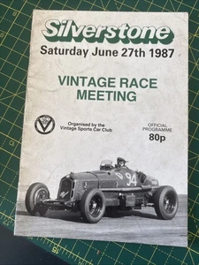 Race Programme 27 June 1987 Silverstone Vintage Sports Car Club VSCC A5 - Picture 1 of 1