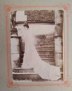 ALTES FOTOALBUM FOTO HOCHZEIT BRAUT MODE KLEID EPOCHE - Bild 1 von 12
