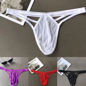 Herren Netz Tanga Unterwäsche G String Ausbuchtung Beutel durchsichtig T Rücken Höschen - Bild 1 von 14
