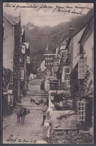 74468) AK Clovelly High Street mit Eseln zum Transport 1906 - Picture 1 of 2