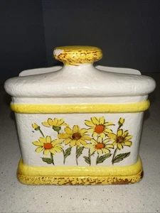 Vtg Sears Roebuck Spring Flower Daisy Yellow Napkin Holder 1978 Japan Cottage - Picture 1 of 10