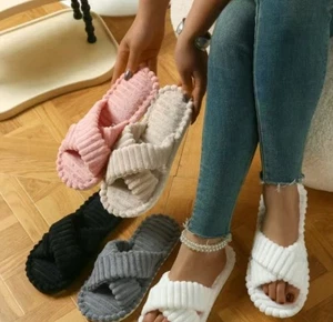 Women* Ladies Mule Slippers Faux Fur Lined Warm Memory Foam In Outdoor Sole Size - Picture 1 of 35