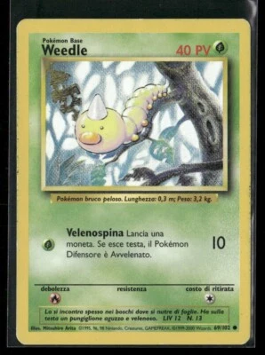 Pokemon TCG Weedle 69/102 Unlimited Base Set Italian - Image 1 of 4