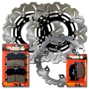 Front + Rear Brake Disc Rotor + Pads for Suzuki GSX 1300 R Hayabusa [2013-2020] - Picture 1 of 6