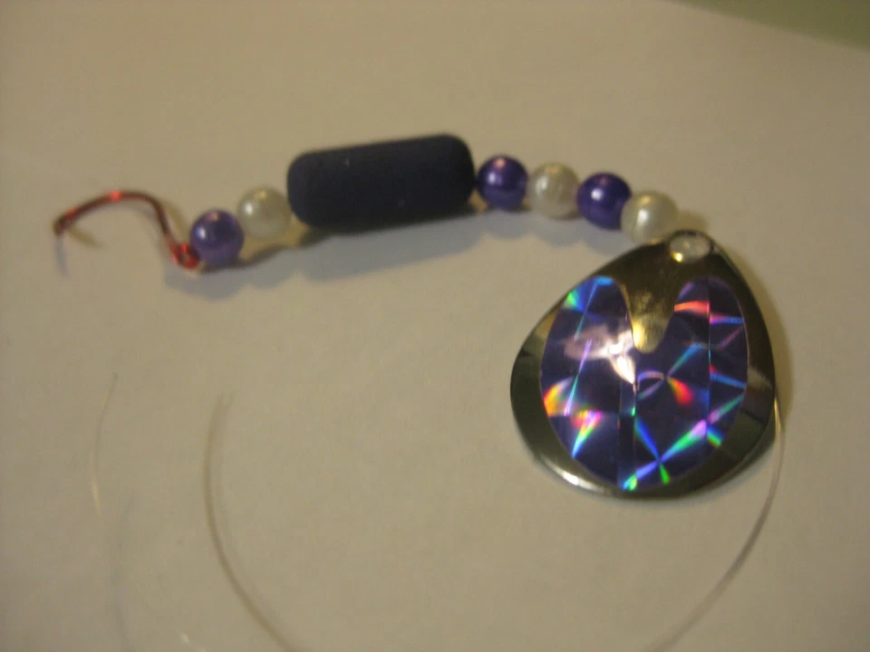 2 Hook Floating Float Spinner Blades Rigs Crawler Harness (Purple Holographic) - Image 1 of 1