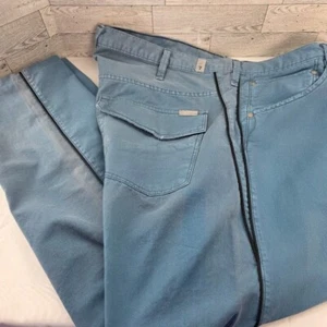 7 For All Mankind Jeans Mens 40/29 Blue Distressed Button Fly Made in USA Denim - Picture 1 of 20