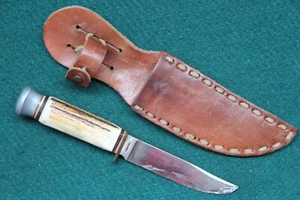 Cleveland Cutlery Hirschhorngriff Messer Indianer bemalt auf Klinge kostenloser Versand - Bild 1 von 5