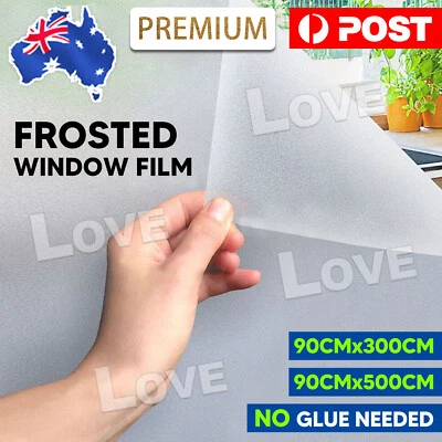 90cm*3/5m Clear Frosted Home Window Glass Removable Privacy Film AU - image 1 of 4