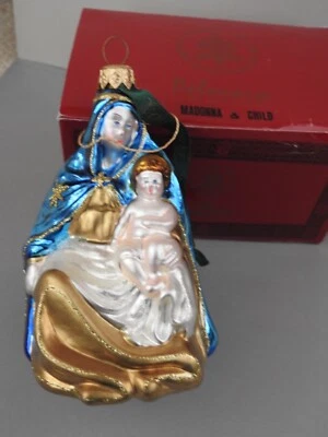 POLONAISE XMAS ORNAMENT Kurt S Adler MADONNA & CHILD Vatican Library MARY - Image 1 of 2