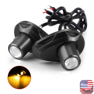 2X LED Motorcycle Turn Signal Indicator Mini Amber Blinker Light License Plate - Bild 1 von 10