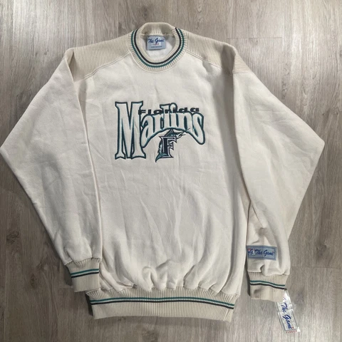Vintage The Game Florida Marlins Sweatshirt NEW MLB Baseball Size Large Beige Cover