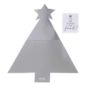 Christmas Party Supplies Tree Silver Glitter Grazing Board Tableware Platter - Picture 1 of 2