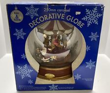Christmas Carousel Decorative Globe Merry Go Round Music Lights Motion SEE VIDEO