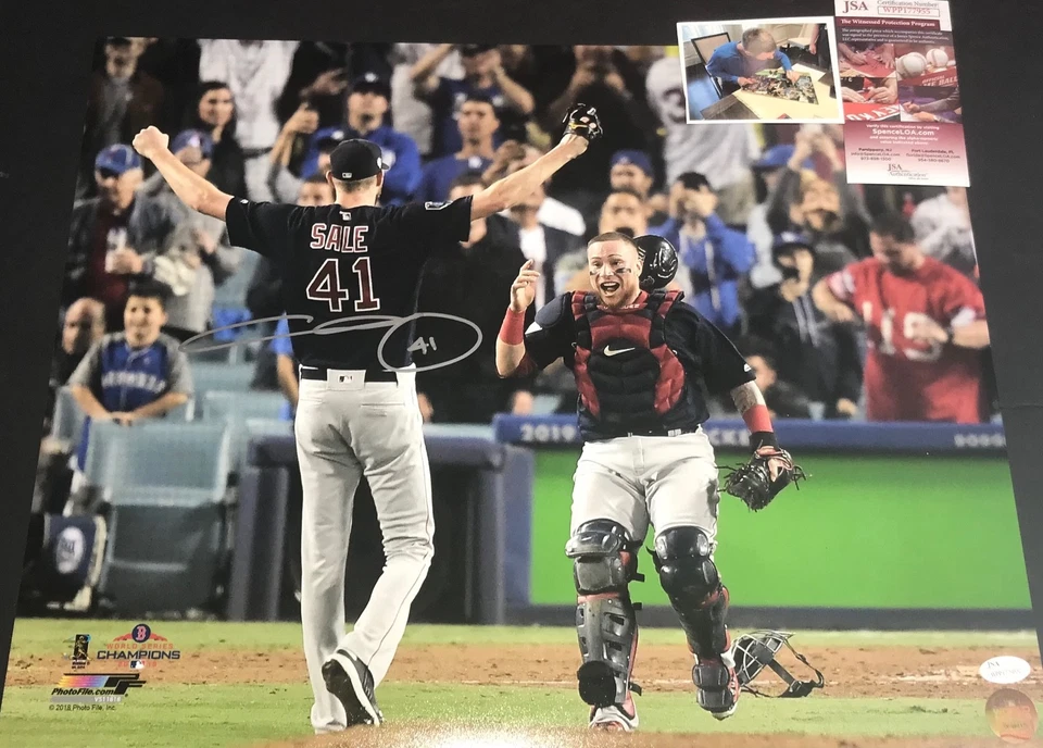 Chris Sale Red Sox 2018 World Series Signed 16x20 Photo JSA WITNESS COA C - Image 1 of 1