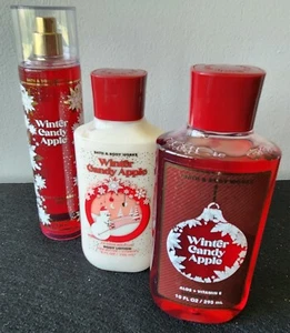 Bath & Body Works Winter Candy Apple 3-Piece Set Shower Gel Lotion Fragrance - Picture 1 of 9